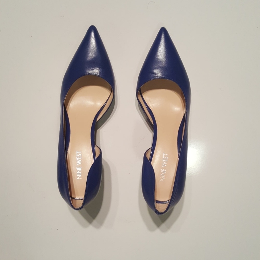 Blue Leather d'orsay pumps